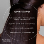 Advanced Clinicals, маска с кератином для гладкости волос, 340 г (12 унций)
