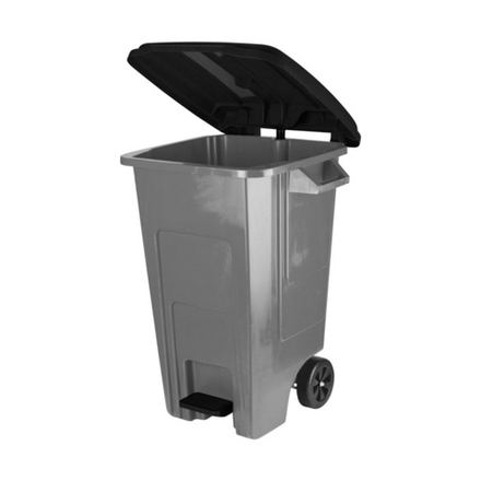 Бак для мусора Spin&Clean Freestyle, с педалью, на колесах, 100 л, темно-серый