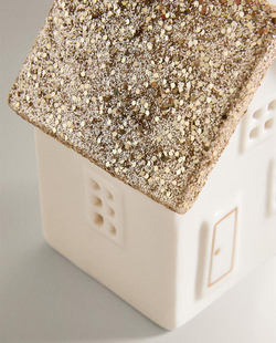 ZARA HOME НОВОГОДНЕЕ ЕЛОЧНОЕ УКРАШЕНИЕ «ДОМИК», БЕЛЫЙ