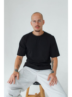 Футболка унисекс черная повседневная базовая оверсайз