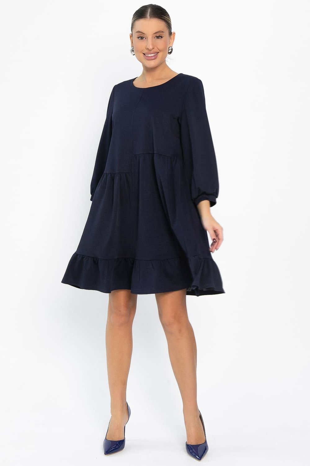 Платье бохо трикотажное Млада (темно-синее) П14411-8М LT Collection