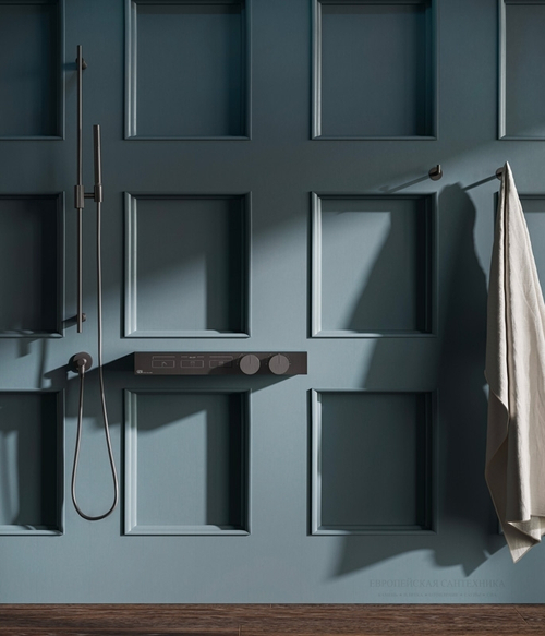 Шланговое подсоединение для душа Gessi Anello, настенное, цвет Black Metal Brushed PVD