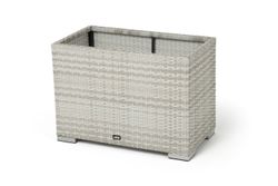 "Лунго" кашпо для цветов большое плетеное из искусственного ротанга, цвет бежевый