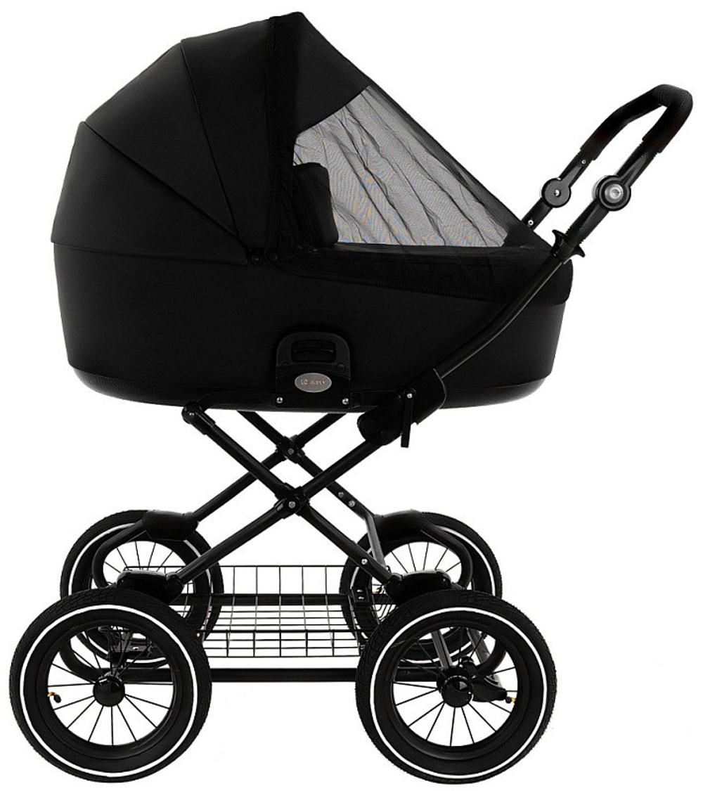 Детская коляска Roan Bass Next Classic Кожа d12 3 в 1 с автокреслом Elo Lux EduSky Black RCL300/1 Black