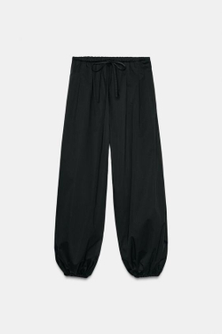 ZARA БРЮКИ-БОМБЕРЫ ZW COLLECTION, ЧЕРНЫЙ