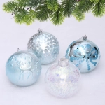 Новогодние шары «Сказочное королевство» 10 см (набор 8 шт), Голубой