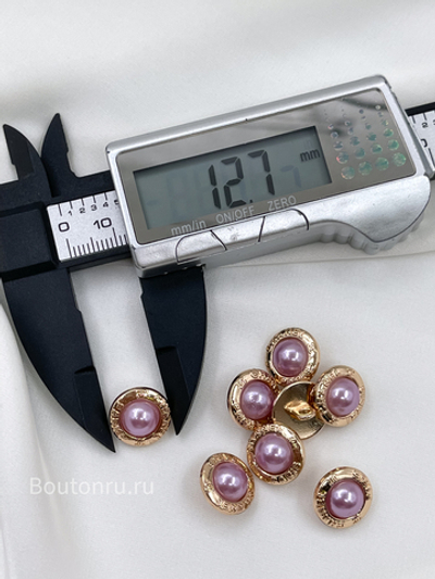 Пуговицы Шан. Жемчуг золото светло-лиловые (лавандовые)