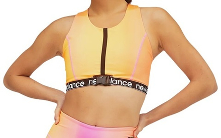 Теннисный бюстгальтер New Balance Top Achiever Printed Crop - orange