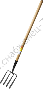 GRINDA 180 х 220 х 1300 мм, четырёхрогие, кованные зубья, антикор. покрытие, деревянный черенок высш. сорт, вилы копальные кованые (39722)