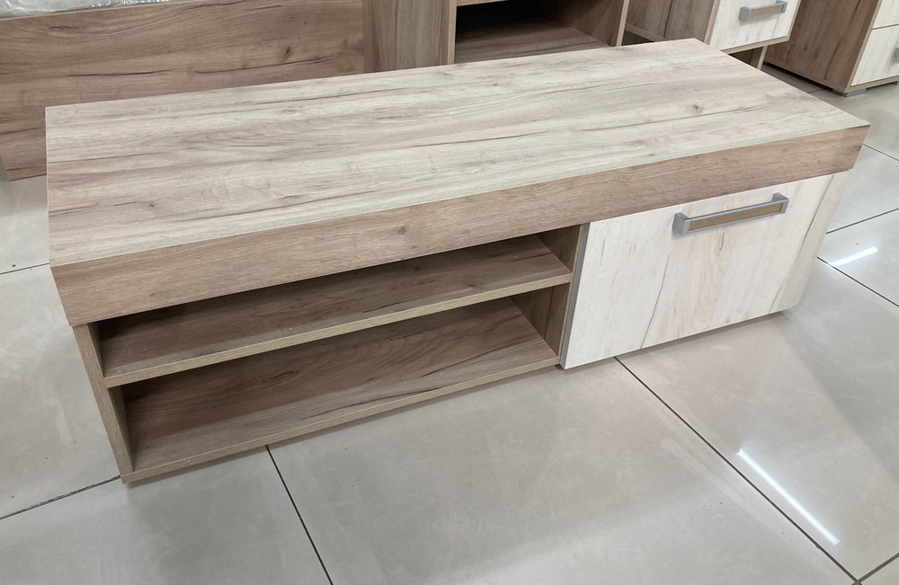 Тумба под ТВ Ольга-19 дуб крафт серый/дуб крафт белый