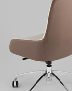 Кресло офисное TopChairs Soulo светло-серый, коричневый