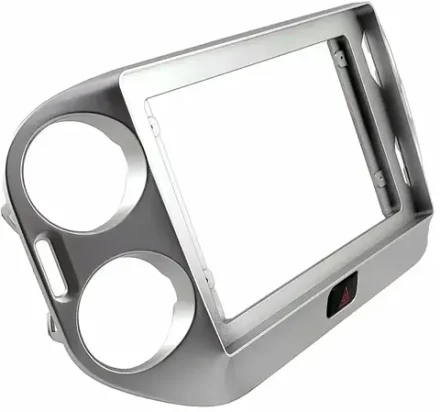 Магнитола для Volkswagen Tiguan 1 2007-2016, Golf Plus (любая кнопка, рамка серебро) - FarCar GX10-8008S10 монитор 10.36" 2K QLED на Android 14, TS20, 6+128Гб, CarPlay, 4G SIM-слот