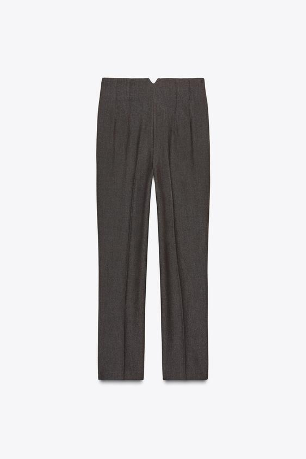 ZARA БРЮКИ С ВЫСОКОЙ ПОСАДКОЙ, КОРИЧНЕВЫЙ МЕЛАНЖ