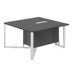 SP.0103.AN.AN.WH / Модуль боковой 1400х1400х750 / столешница:антрацит, подстолье:антрацит, металлокаркас:белый, лючок:серый