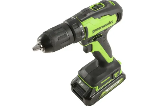 Аккумуляторная дрель-шуруповерт GREENWORKS GD24DD35K2 3704007UA (АКБ 2 А/ч, ЗУ)