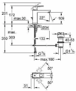 Смеситель для раковины Grohe Eurocube 23445000