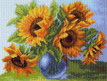 "Букет  подсолнухов"-0981/1 канва с рисунком