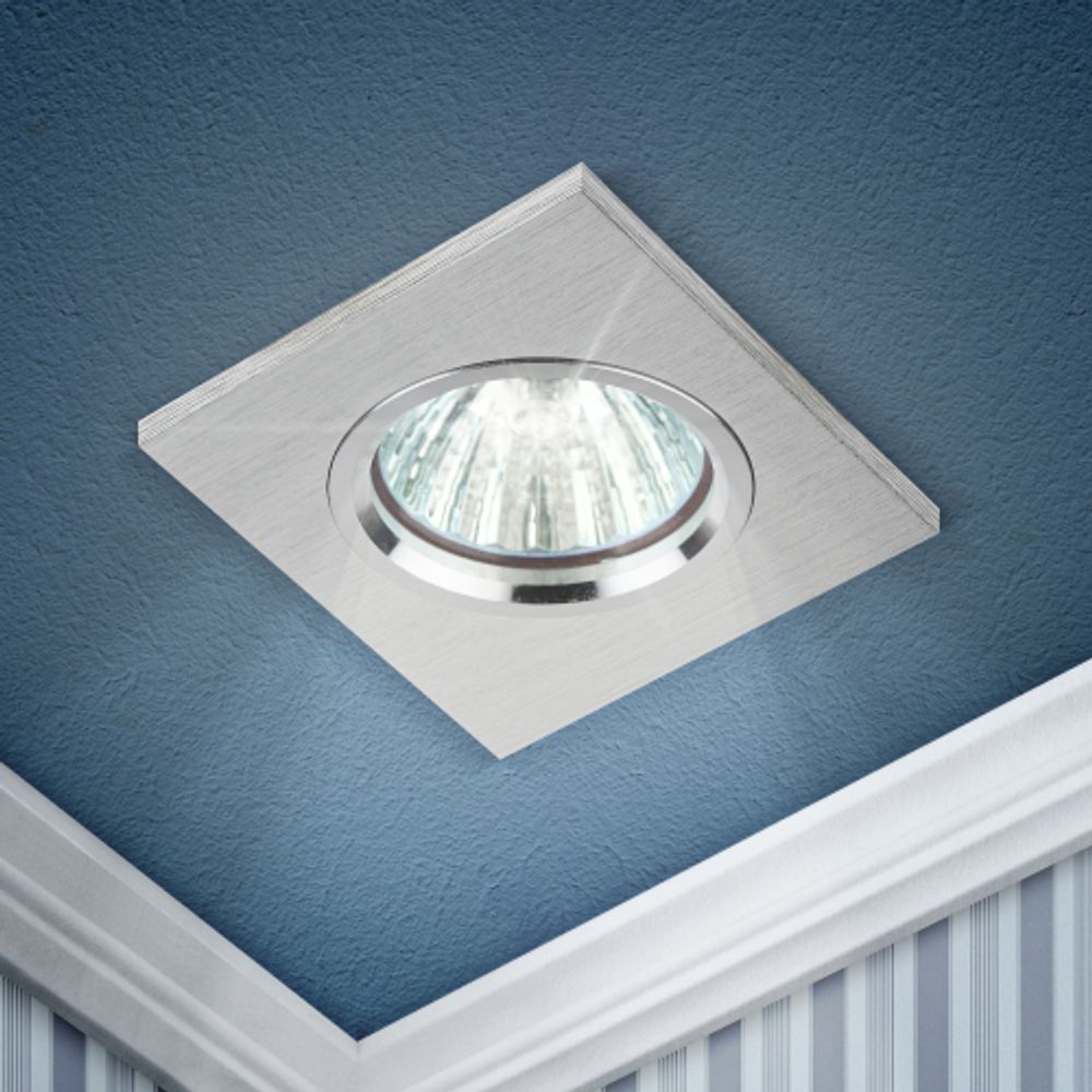 KL57 SL Светильник ЭРА литой алюминевый MR16,12V/220V, 50W серебро | Алюминиевые встраиваемые светильники