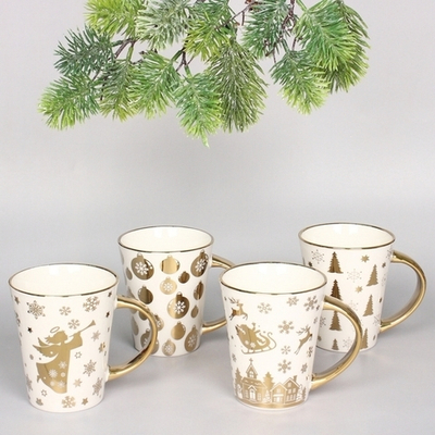 Кружка керамическая 380мл «Золотая коллекция», микс 4рисунка