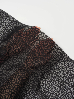 Гипюр эластичный черный леопард ширина 145 см