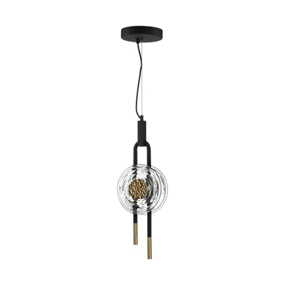 5407/12L MODERN ODL_EX24 101 черный/золотой/металл/стекло Подвес LED 12W 3000K 1005Лм MAGNET