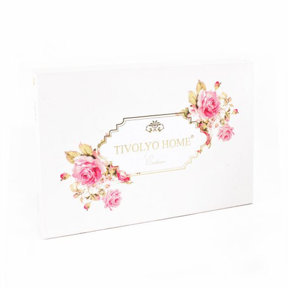 Постельное белье Elegant (серое) с кружевом TIVOLYO HOME Турция