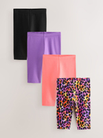 Легинсы укороченные для девочки Next AH9-733, 4 шт., Черный, Розовый, Сиреневый