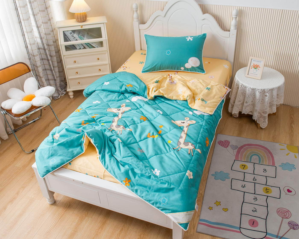 Детское постельное белье 1.5 спальное Sofi De MarkO Giraffe синее