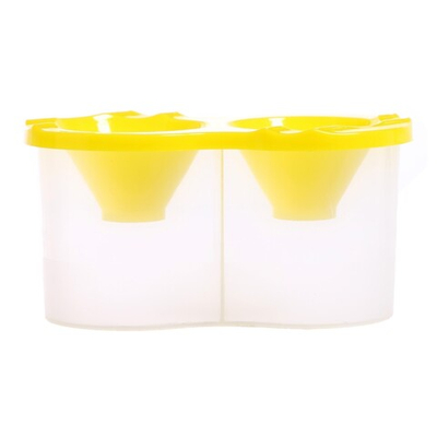 Стакан-непроливайка двойной Calligrata, 150 х 2 мл, с держателем для кистей, желтый