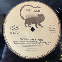 Винтажная виниловая пластинка LP Emerson, Lake and Palmer, Welcome Back My Friends To The Show That Never Ends, Ladies And Gentlemen (Германия 1974)