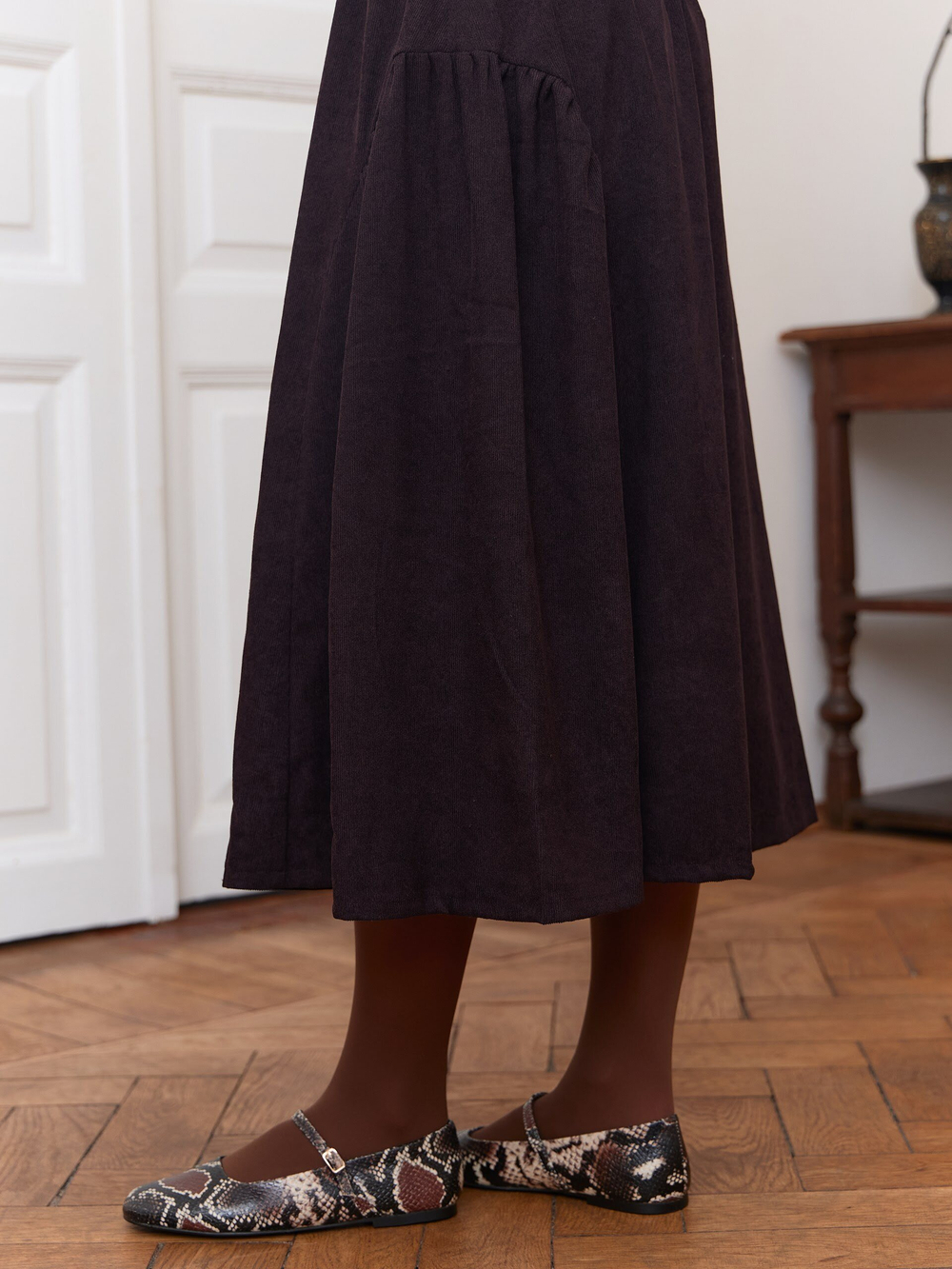 Юбка бохо вельветовая миди