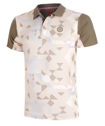 Мужское теннисное поло Bidi Badu Paris 2025 - бежевый/светло-коричневый