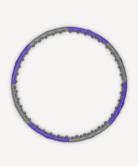 Обруч массажный HH-107 разборный, двухрядный, серый/фиолетовый