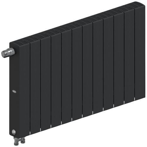 Радиатор Rifar SUPReMO Ventil 500 "антрацит" (RAL 7016) - 12 секций подключение нижнее (левое)