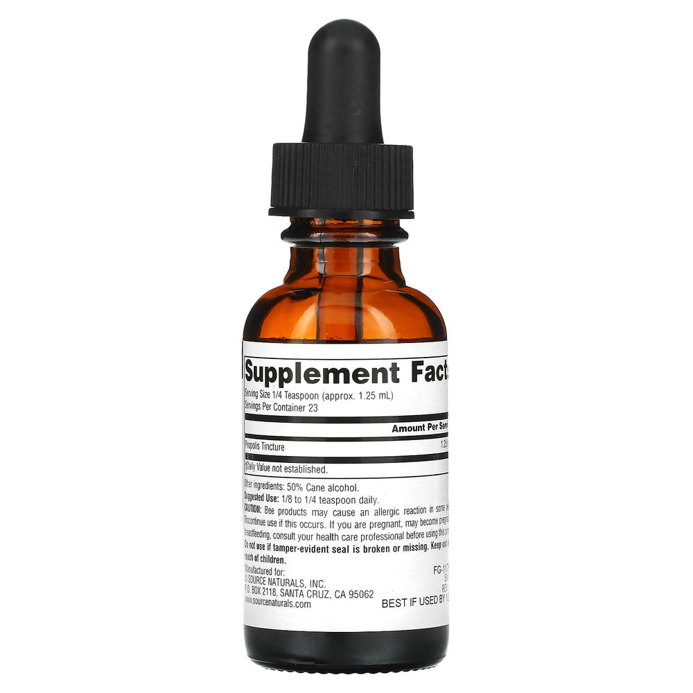 Source Naturals, настойка прополиса, 1,25 мл, 29,57 мл (1 жидк. унция)