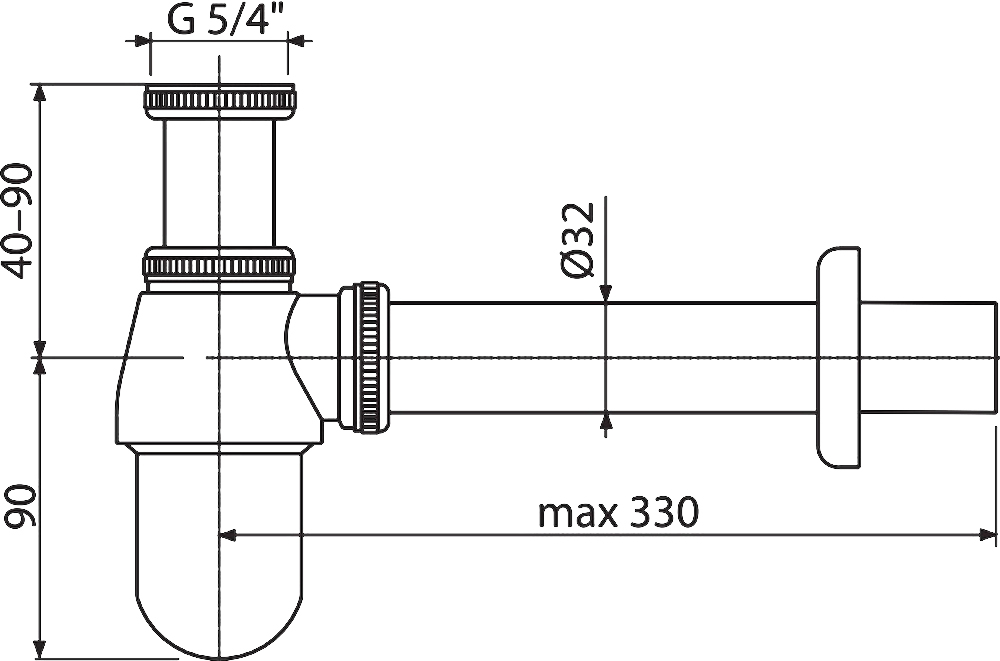 Комплект EWRIKA MO-08cr с сифоном для раковины AlcaPlast A431