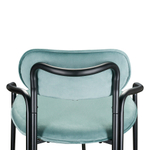 Стул полубарный Ror, round, велюр, черный/светло-бирюзовый