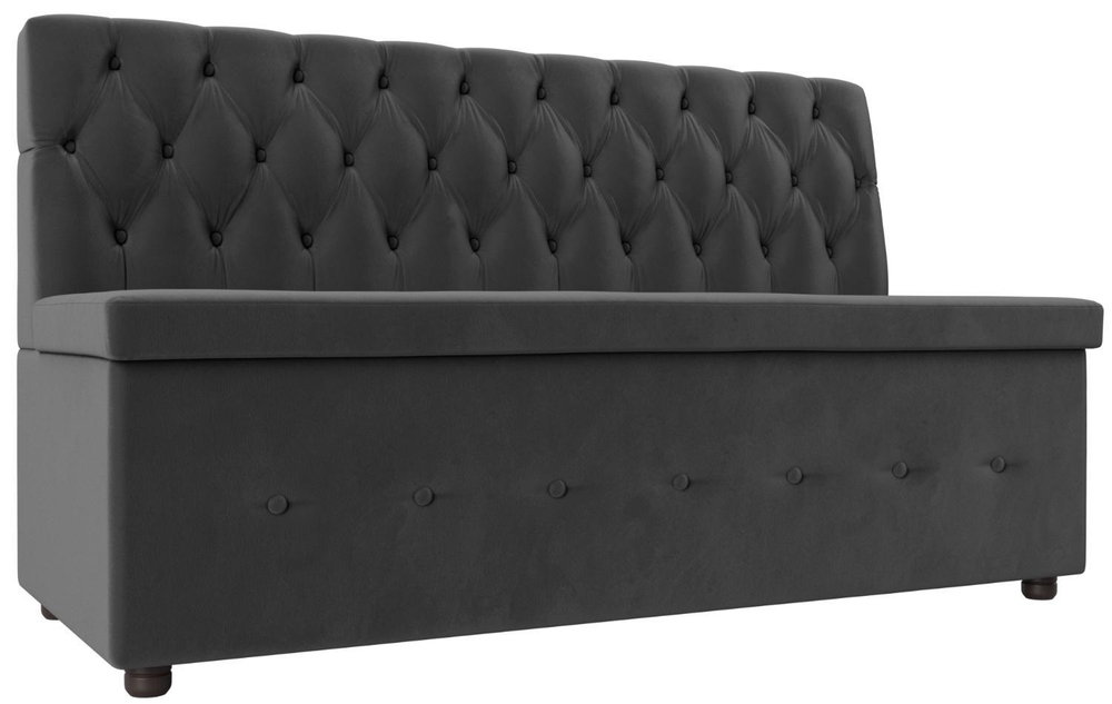 Диван кухонный прямой Вента, Серый, Велюр, 108765