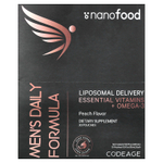 Codeage, Nanofood, ежедневная формула для мужчин, липосомальная технология доставки, незаменимые витамины и омега-3, персик, 30 пакетиков по 15 мл (0,5 жидк. унции) каждый