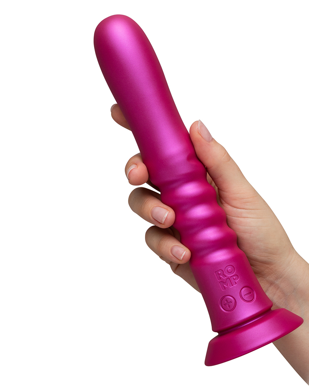 Розовый вибратор 19см с движениями вверх-вниз Romp Jiggle Thrusting Vibrator Pink RPDL1SGG