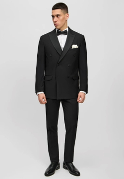 Мужской смокинг двубортный (черный) Б66