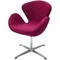 Кресло Swan, малиновая экозамша