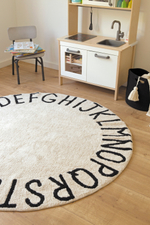 Ковер Lorena Canals Alphabet Round ABC Natural Black (150Ø см)