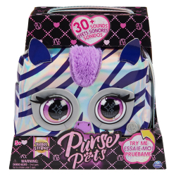 Purse Pets - интерактивная металлическая сумочка со звуком и подвижными глазками Zebra Rebel Stripez 20139591 / артикул   26700 6065582 20139591  / GTIN 778988451724
