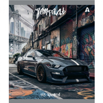 Тетрадь 48л., А5, клетка, Alingar "Car", скрепка, мелованый картон ( стандарт), блок офсет, 5 дизайнов в пленке т/у