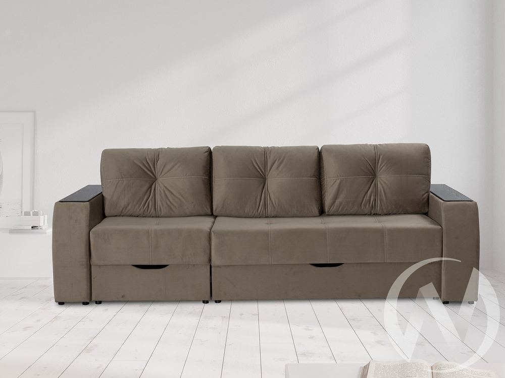 Диван прямой Спинер (МД) GROUND 06 (песочно-серый)