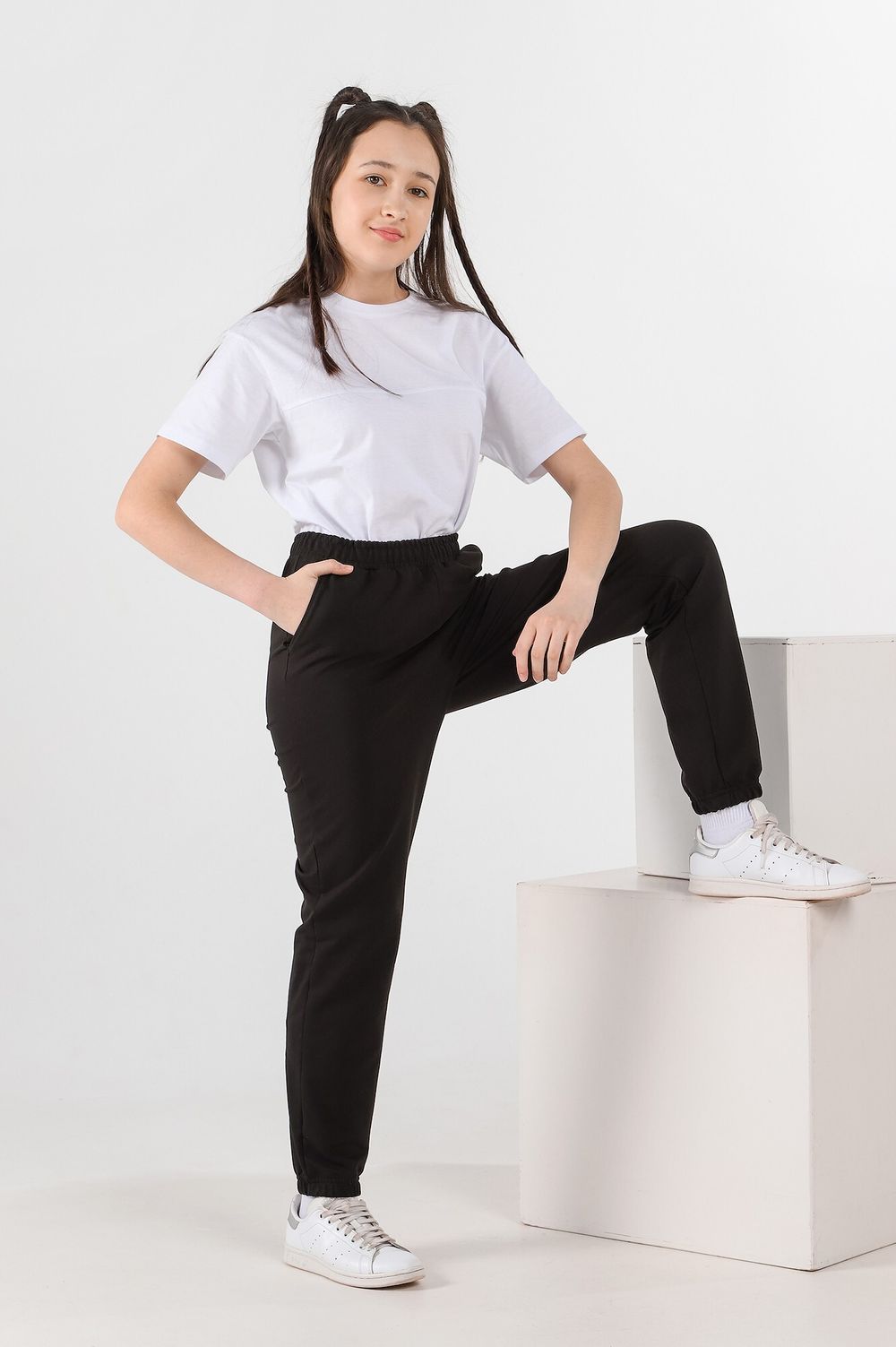 Брюки для девочки Скул-1 Виотекс ЧЁРНЫЙ