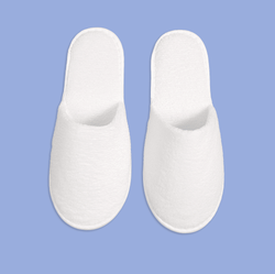 Тапки корал флис, закрытый мыс (50 пар) одноразовые, белые
