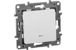 Выключатель Legrand Etika 1-клавишный с индикатором проходной белый 30179