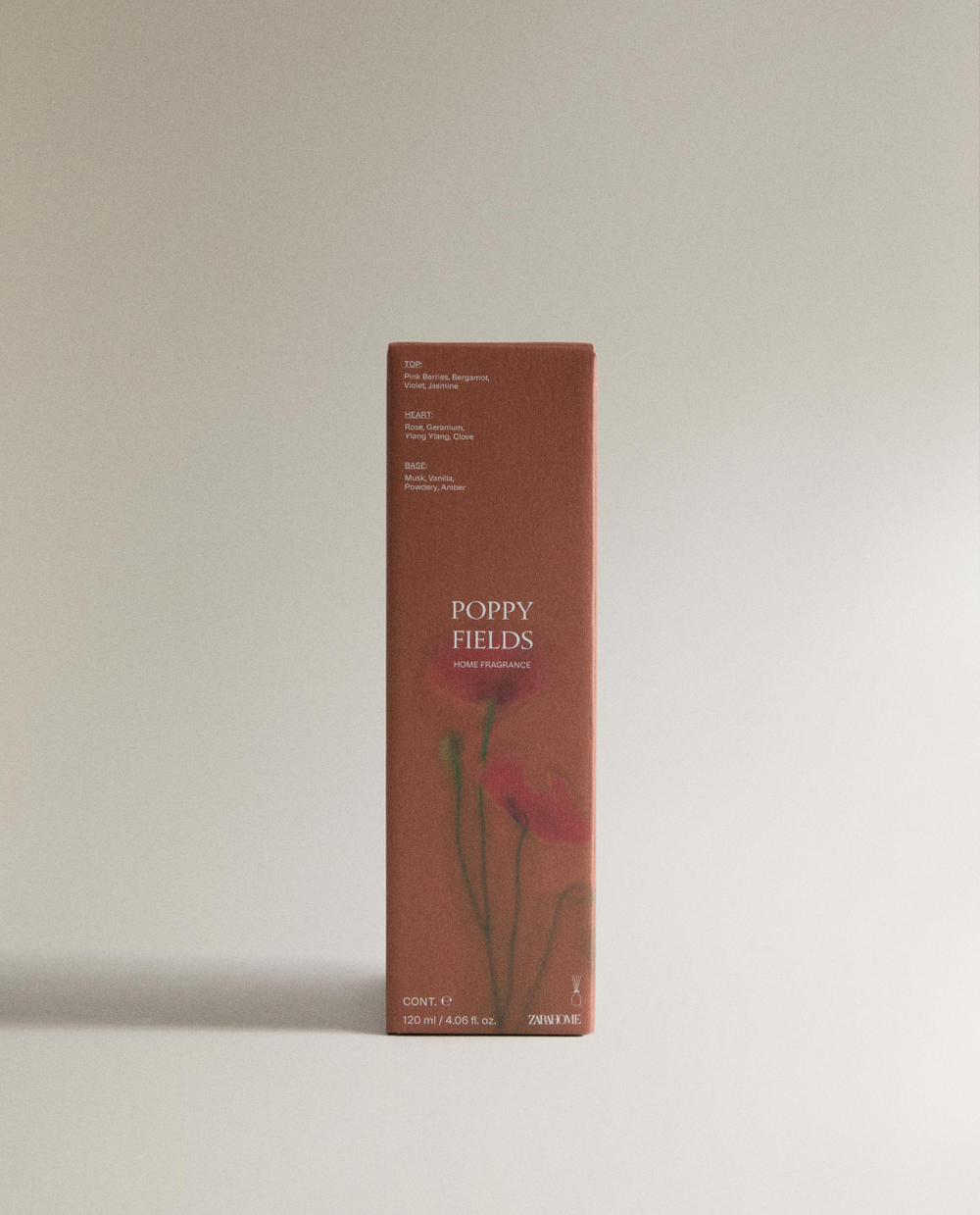 Zara Home Ароматический диффузор с палочками Poppy Fields, 120 мл, аромат для дома